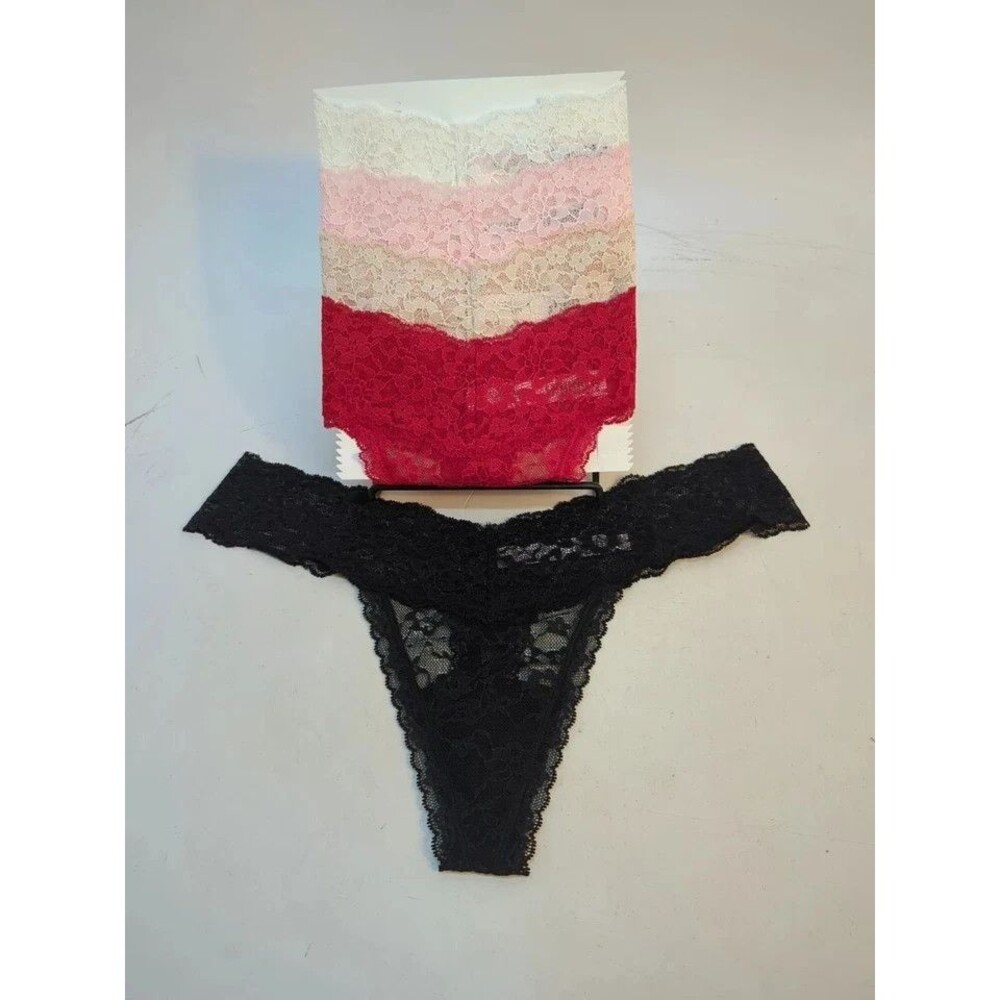 Victoria's Secret 5-Pack Lace Thong Panty XL black Red Pink White Beige Nude